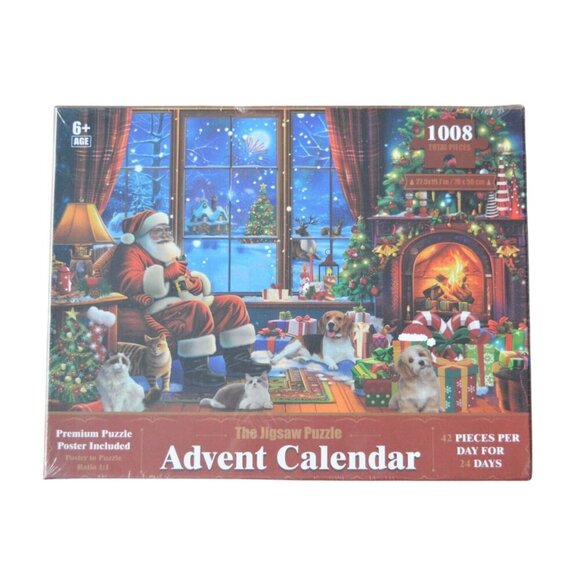 Jigsaw Puzzle Advent Calendar 1008 Pieces Premium Poster Included 42 Pieces Per - Picture 1 of 3